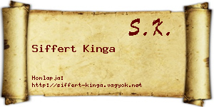 Siffert Kinga névjegykártya