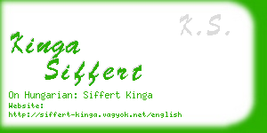 kinga siffert business card